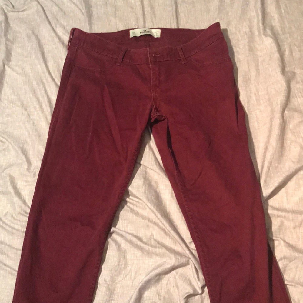 Hollister skinny jeans burgundy